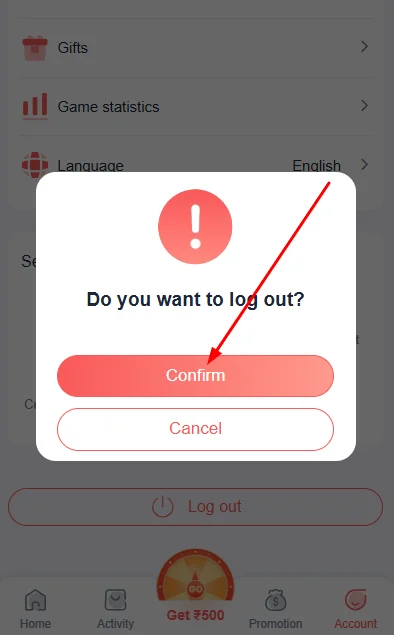 click confirm